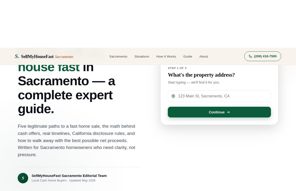 How to Sell My House Fast in Sacramento — A Complete Expert Guide