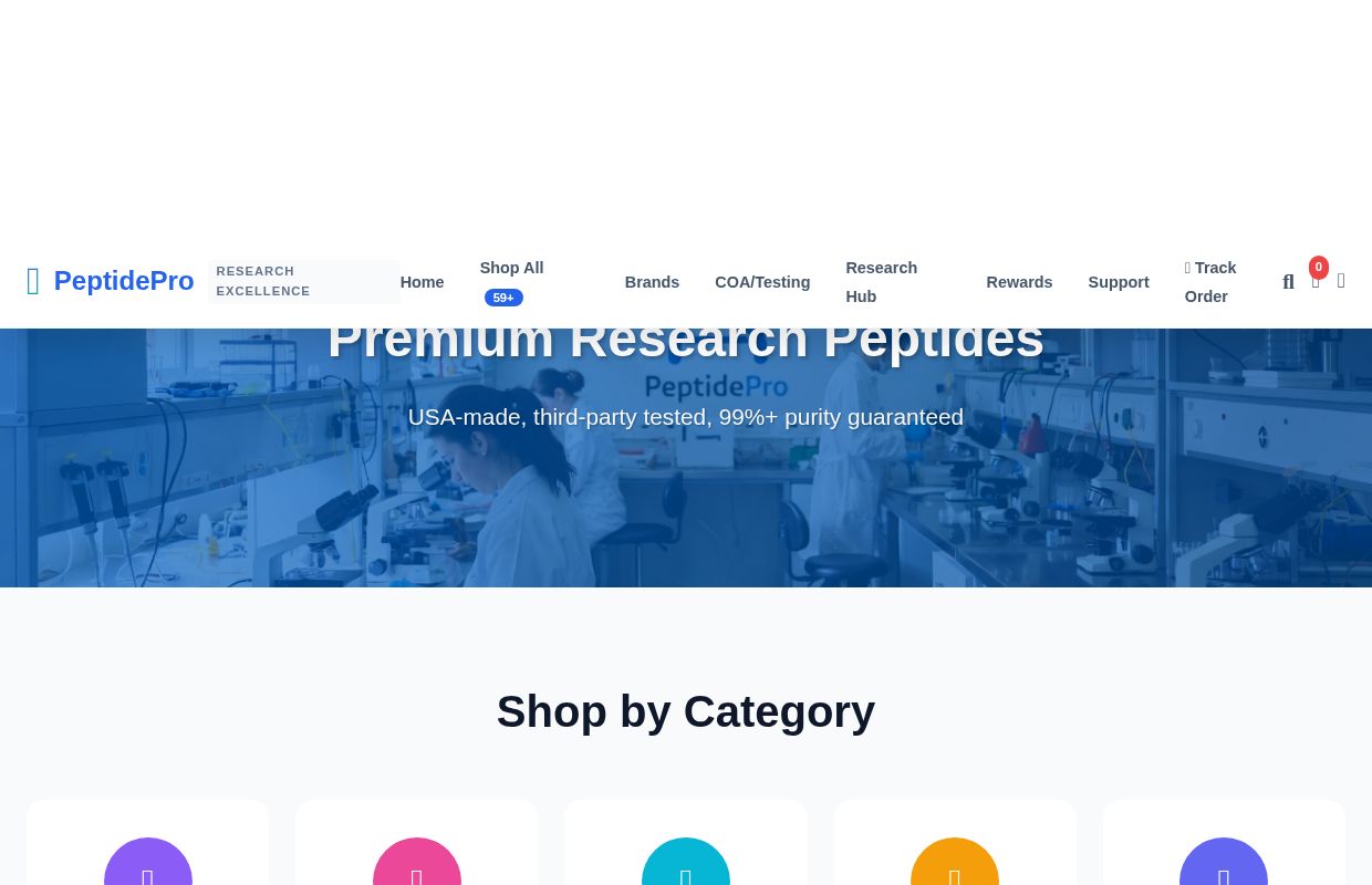 Buy Research Peptides Online | 99%+ Purity | USA-Made | PeptidePro