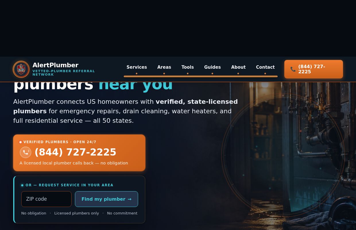 AlertPlumber | 24/7 Emergency Plumbers Near You