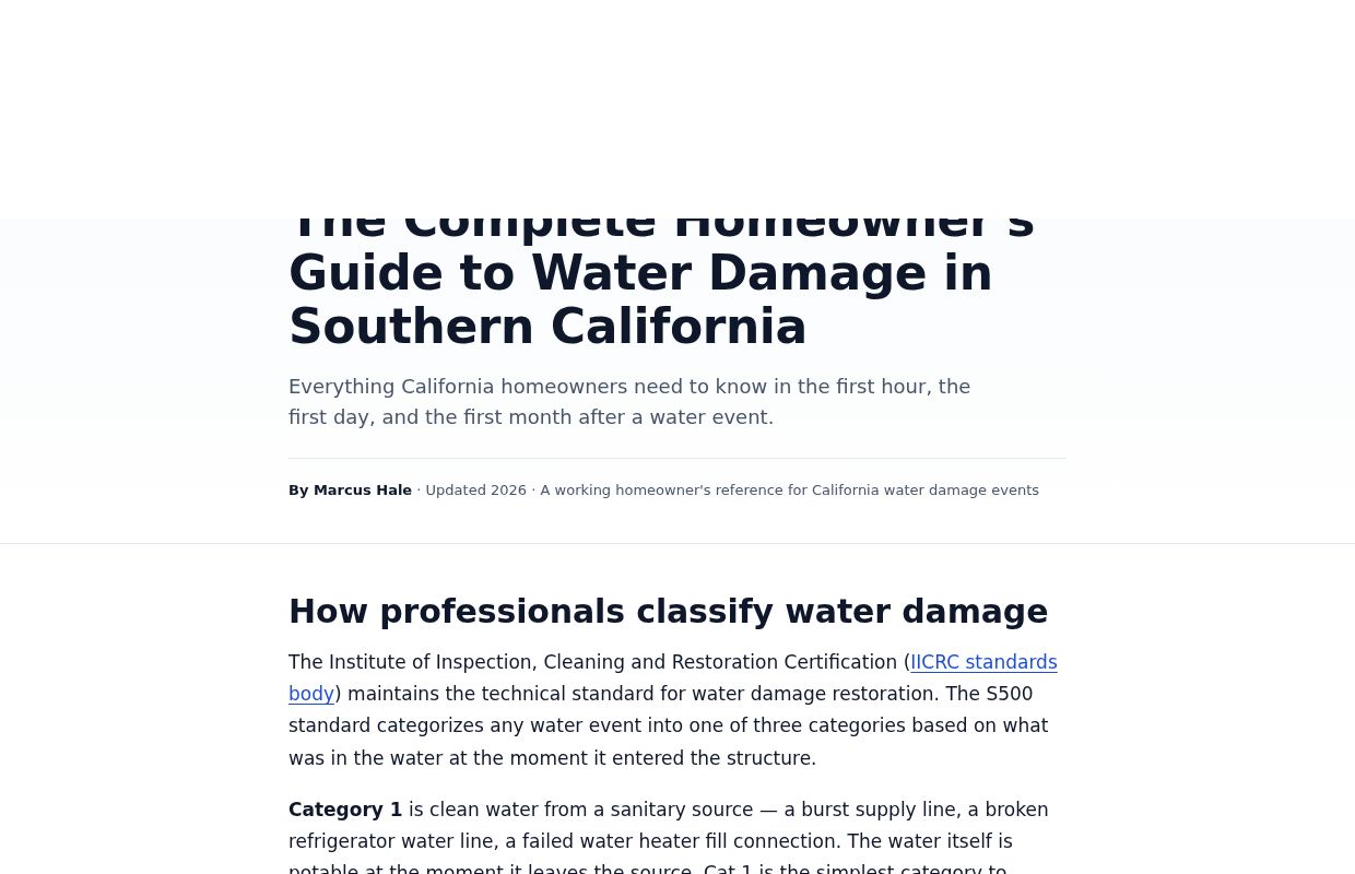 The Complete Homeowner's Guide to Water Damage in Southern California