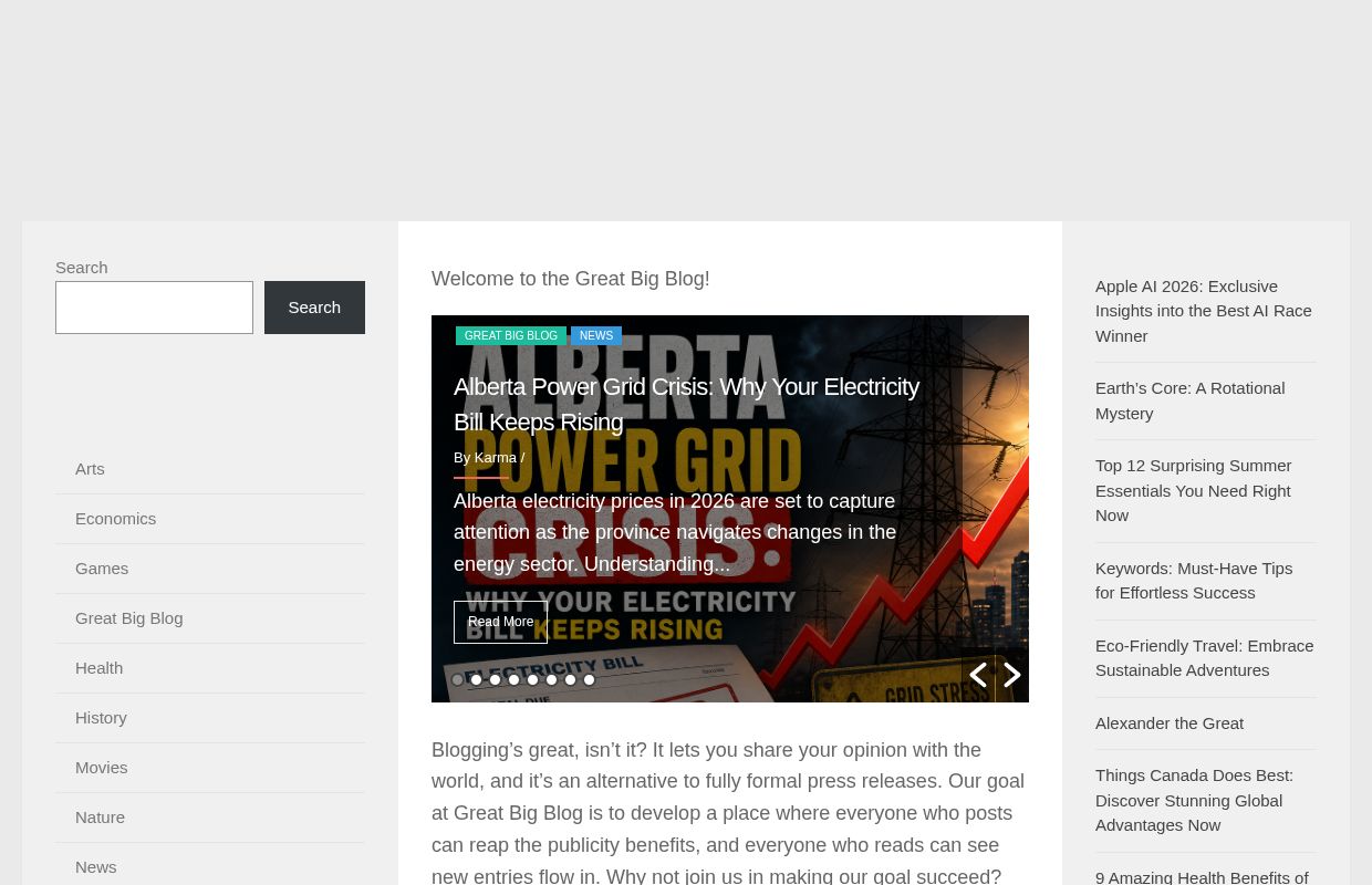 The Great Big Blog - Great Big Blog