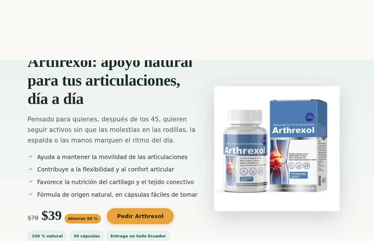 Arthrexol Cápsulas para Articulaciones — Precio en Ecuador