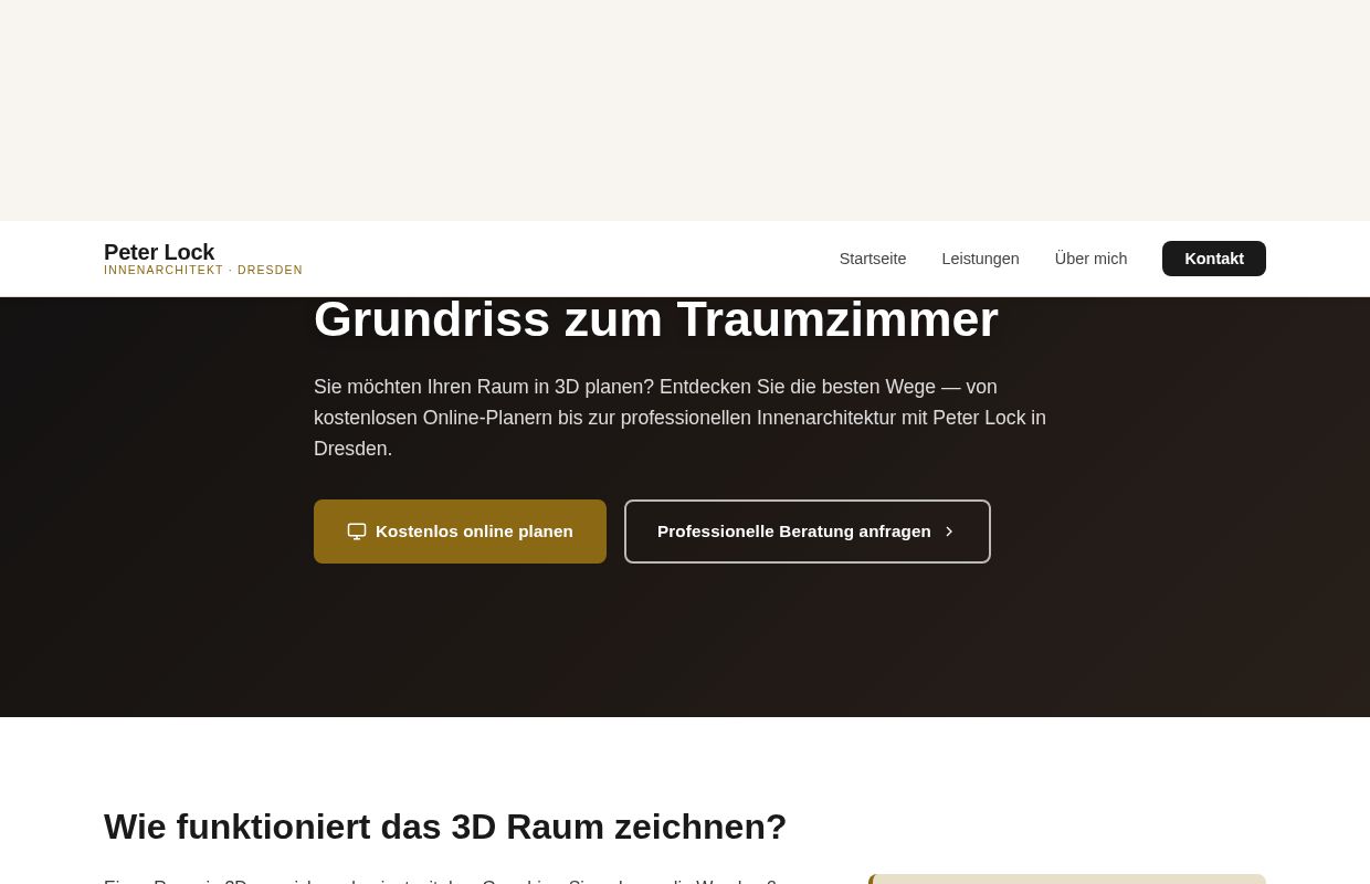 3D Raum zeichnen — Innenarchitekt Peter Lock Dresden 2026