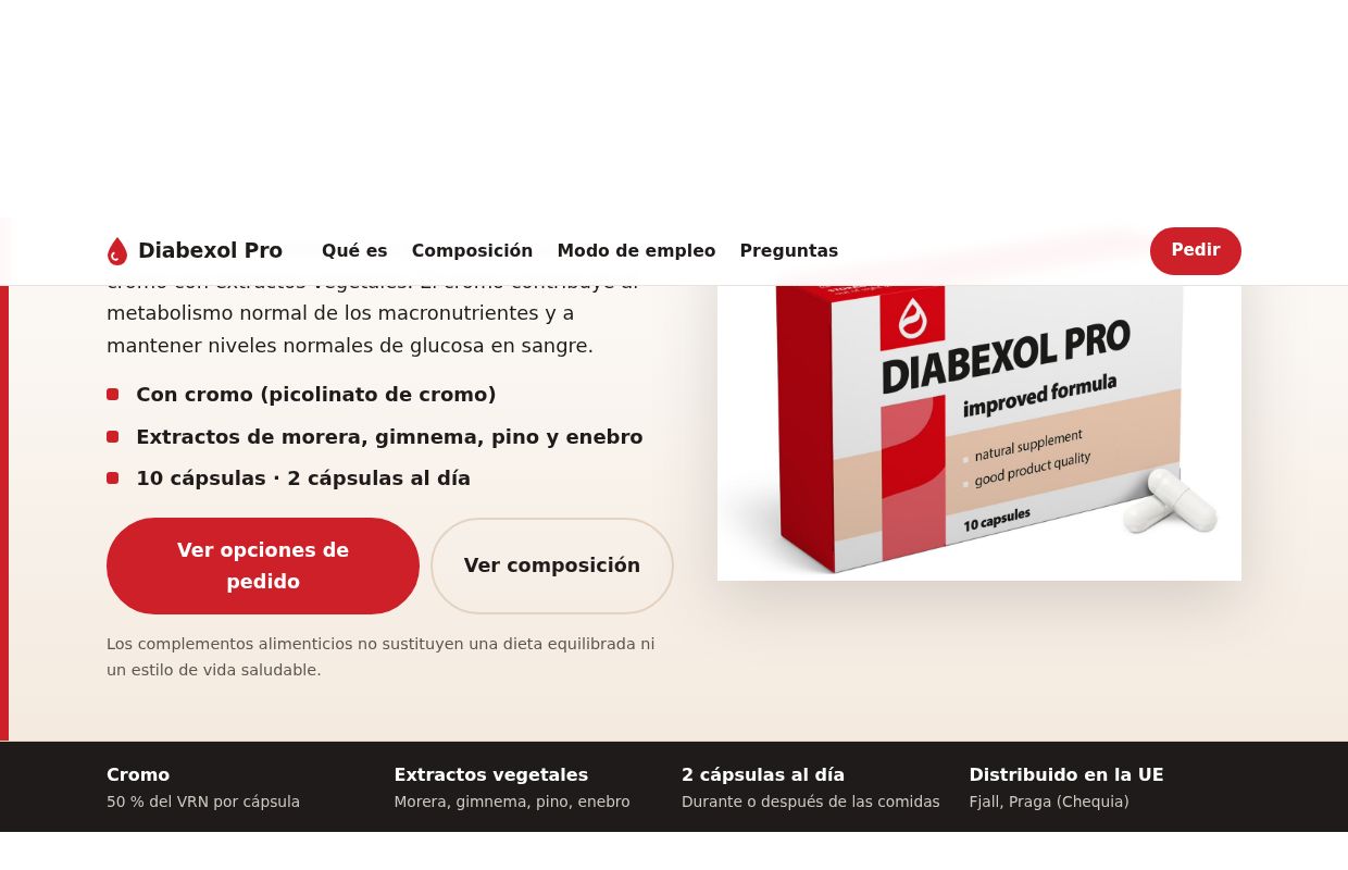Diabexol Pro — complemento alimenticio con cromo