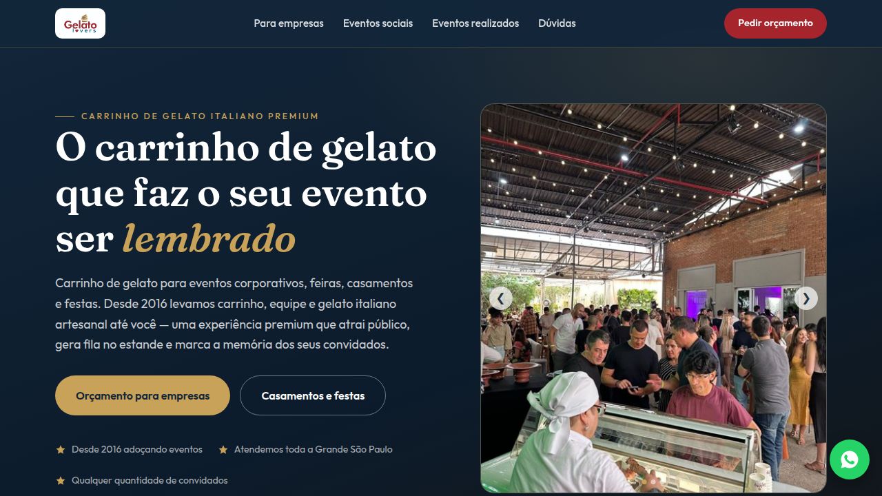 Gelato Lovers – Carrinho de gelato para eventos