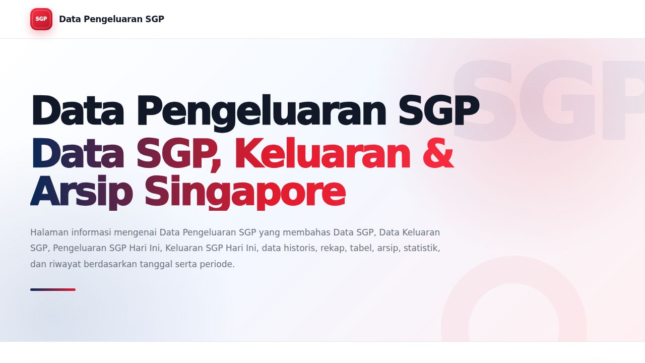 Data Pengeluaran SGP Terbaru & Lengkap | Data Keluaran SGP