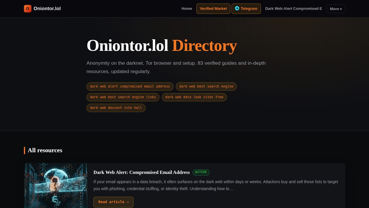 Oniontor.lol — Anonymity on the darknet