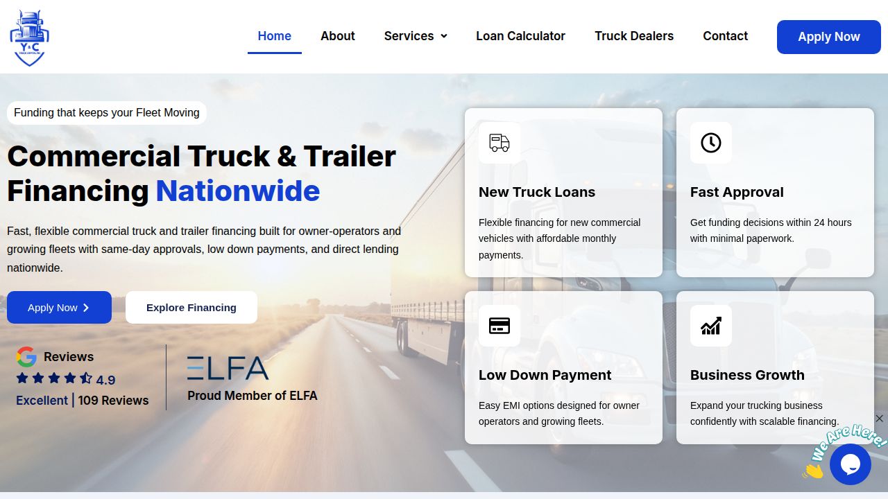 Commercial Truck & Trailer Financing | YC Truck Capital