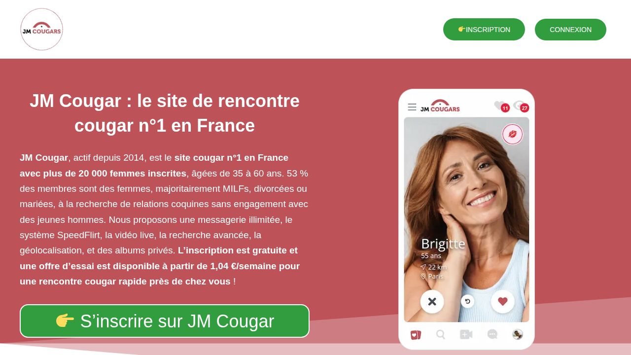 JM Cougar - Meilleur site cougar - Inscription Gratuite