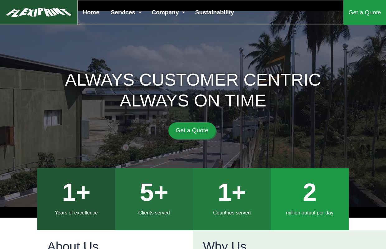Flexiprint - ALWAYS CUSTOMER CENTRIC ALWAYS ON TIME