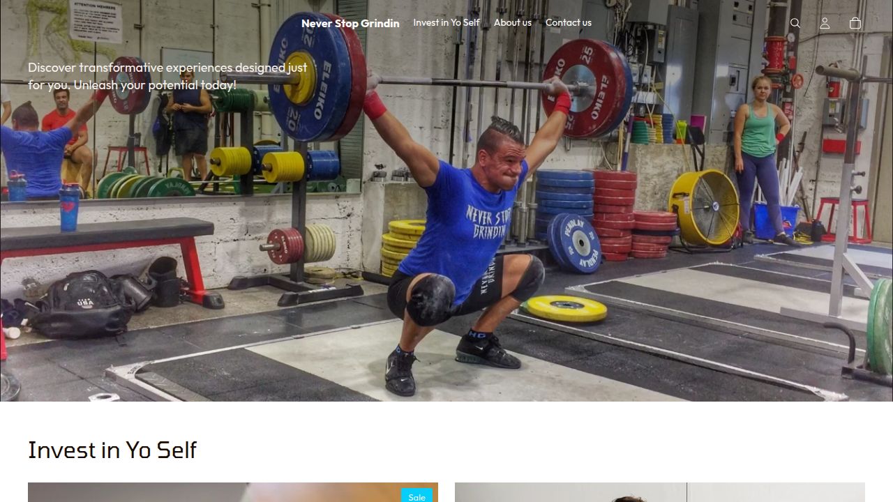 Never Stop Grindin – Motivational Clothing with Website Design