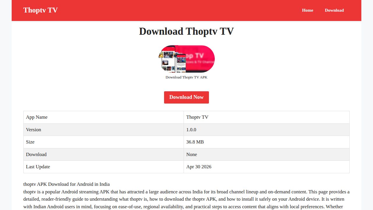 thoptv APK Download for Android - Latest Version (India)