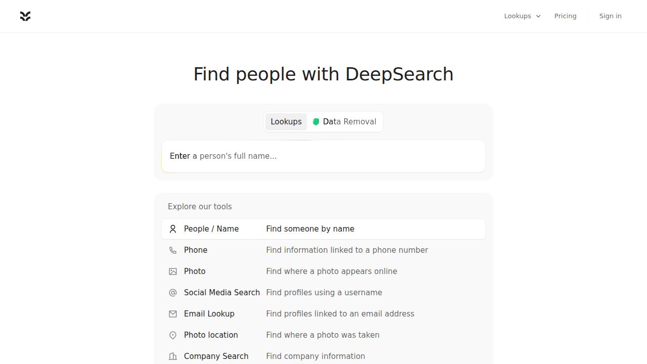 DeepSearch — AI People Search by Name