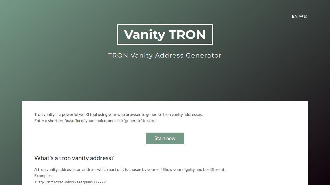 TRON Vanity Address Generator | USDT Vanity | TRC20 Custom Address | Tron Wallet