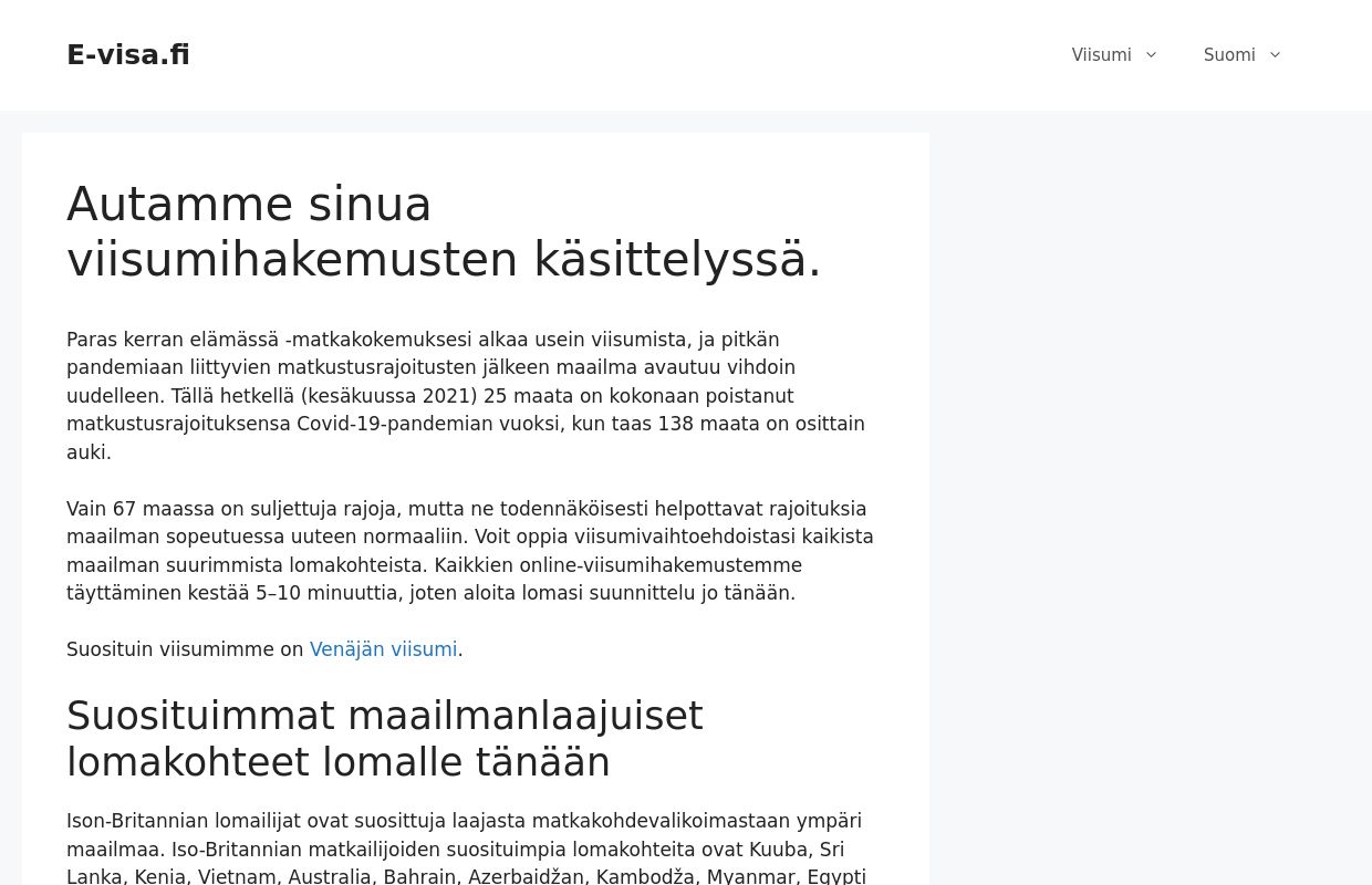 E-visa.fi – Read more about entre requirements, visas and so on