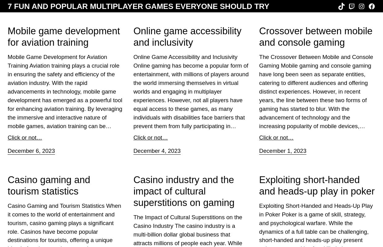 7 Fun and Popular Multiplayer Games Everyone Should Try – Enjoy hours of entertainment with our selection of online games! There's something for everyone – explore it now and have fun!