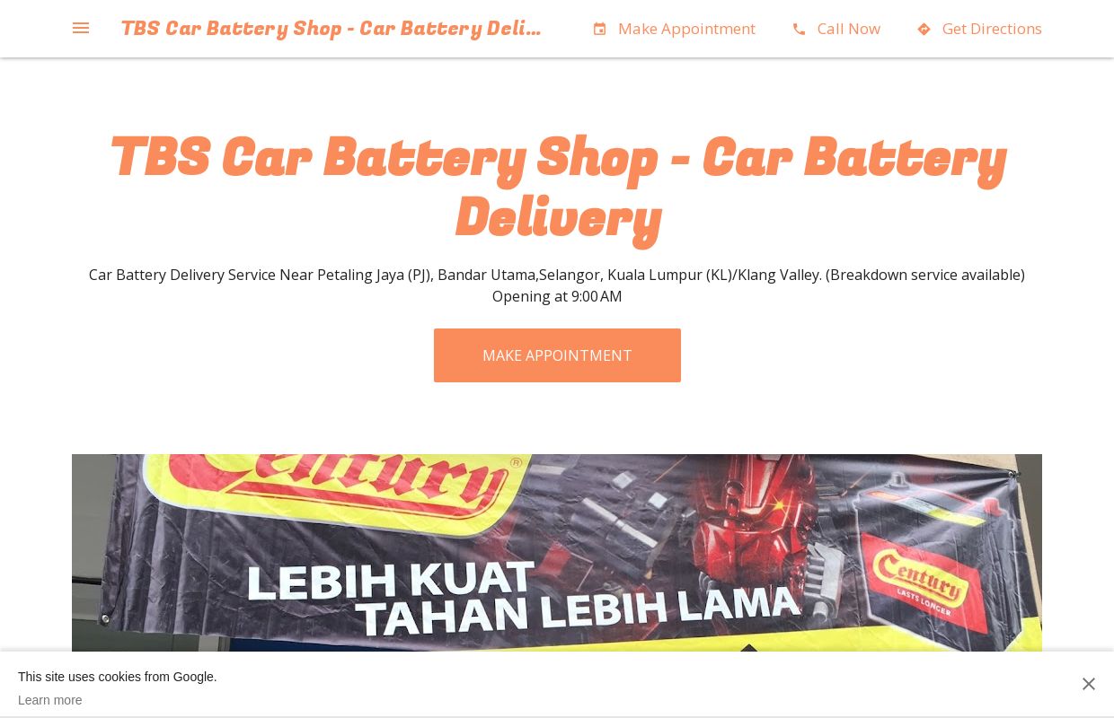 TBS Car Battery Shop - Car Battery Delivery - Car Battery Delivery Service Near Petaling Jaya (PJ), Bandar Utama,Selangor, Kuala Lumpur (KL)/Klang Valley. (Breakdown service available)