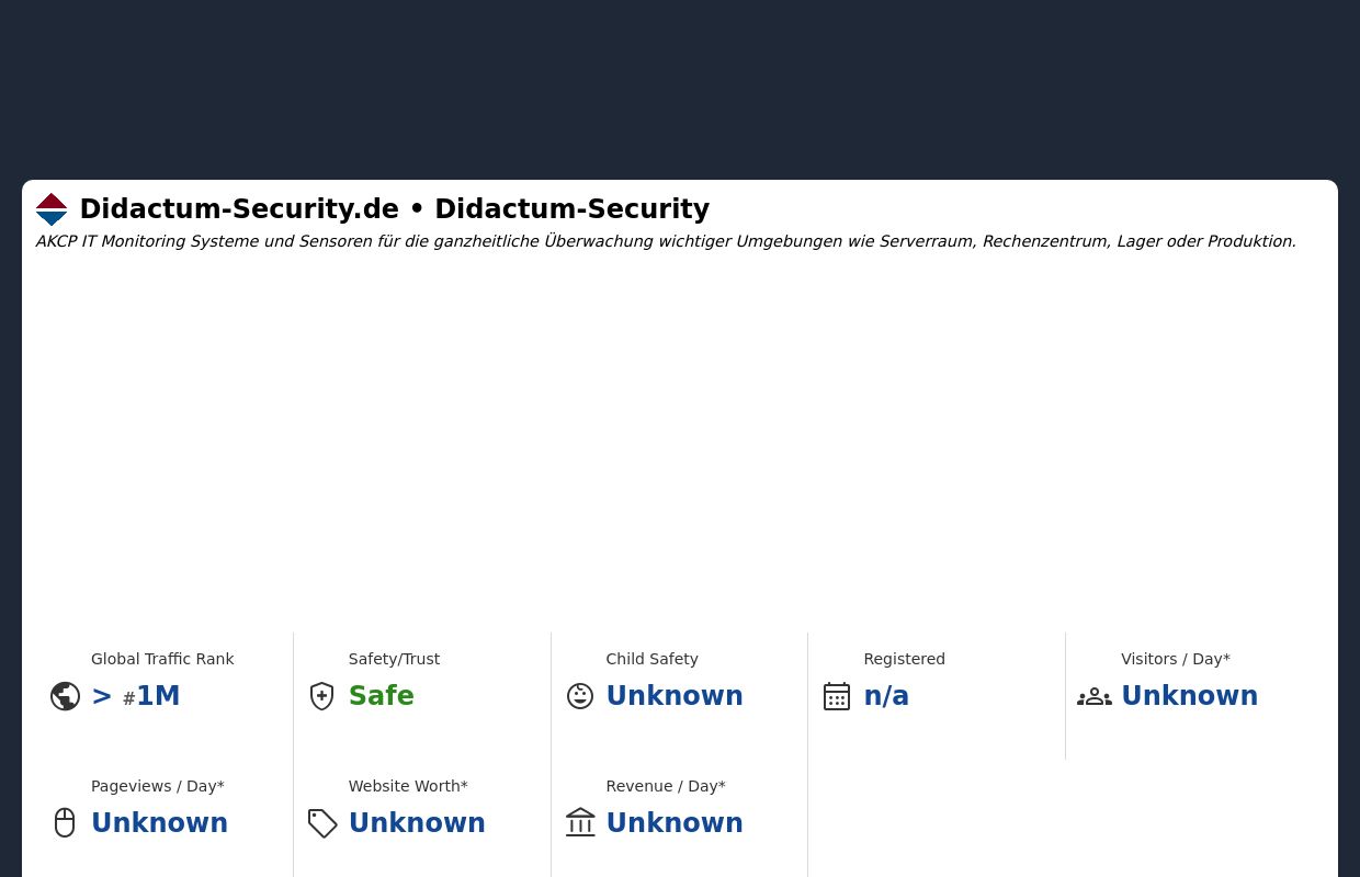 Didactum-Security.de - AKCP / AKCess Pro Sicherheitstechnik - IT Sicherheit und Security