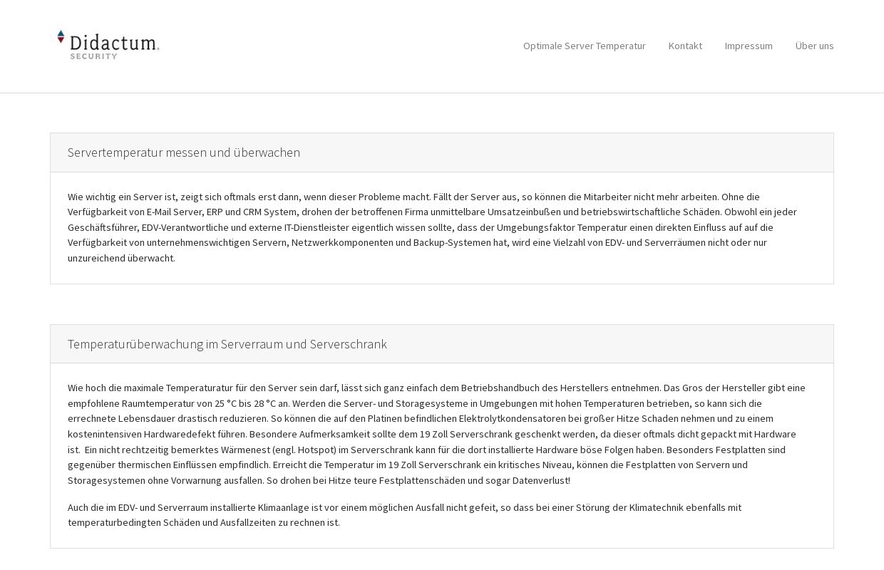 Didactum | Präzise Messung und Überwachung der Server Temperatur