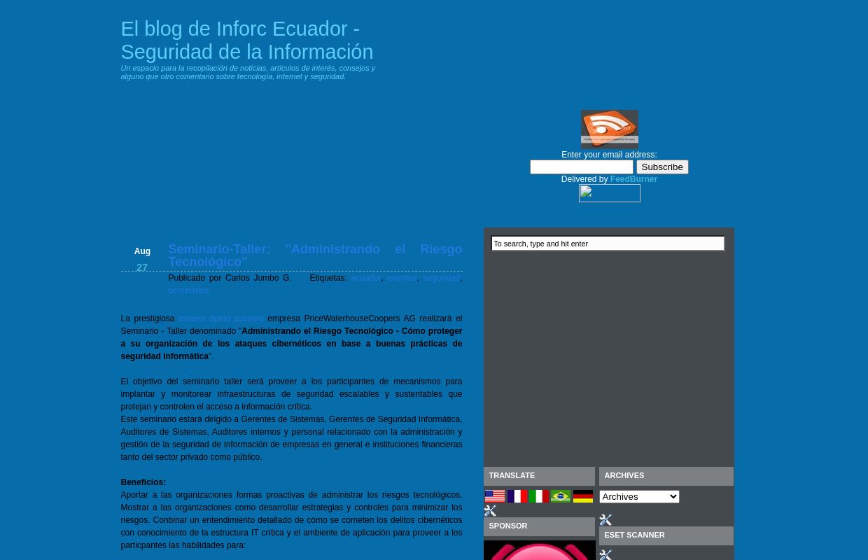 El blog de Inforc  Ecuador - Seguridad de la Información
