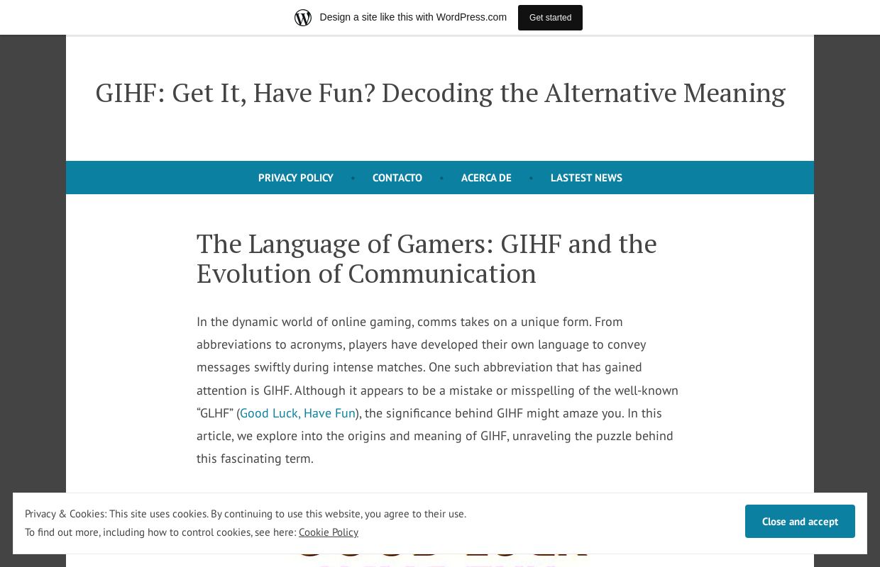 GIHF: Get It, Have Fun? Decoding the Alternative Meaning