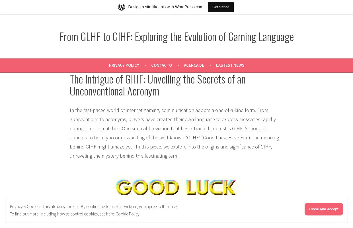 From GLHF to GIHF: Exploring the Evolution of Gaming Language
