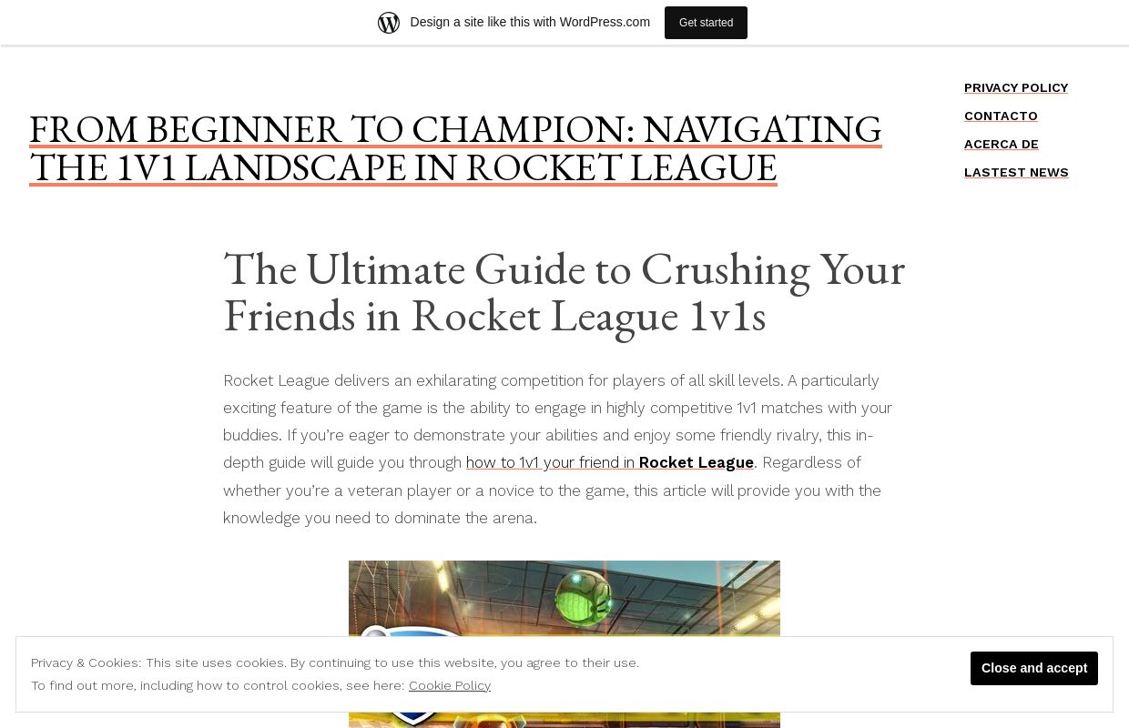 From Beginner to Champion: Navigating the 1v1 Landscape in Rocket League