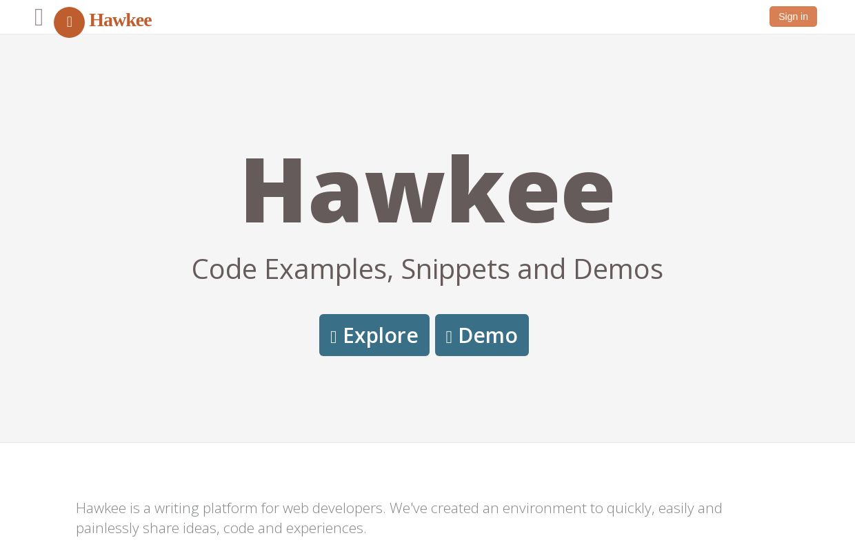 Hawkee - A Writing Platform for Web Developers