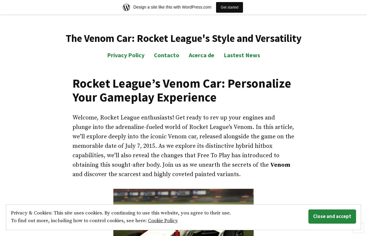 The Venom Car: Rocket League's Style and Versatility