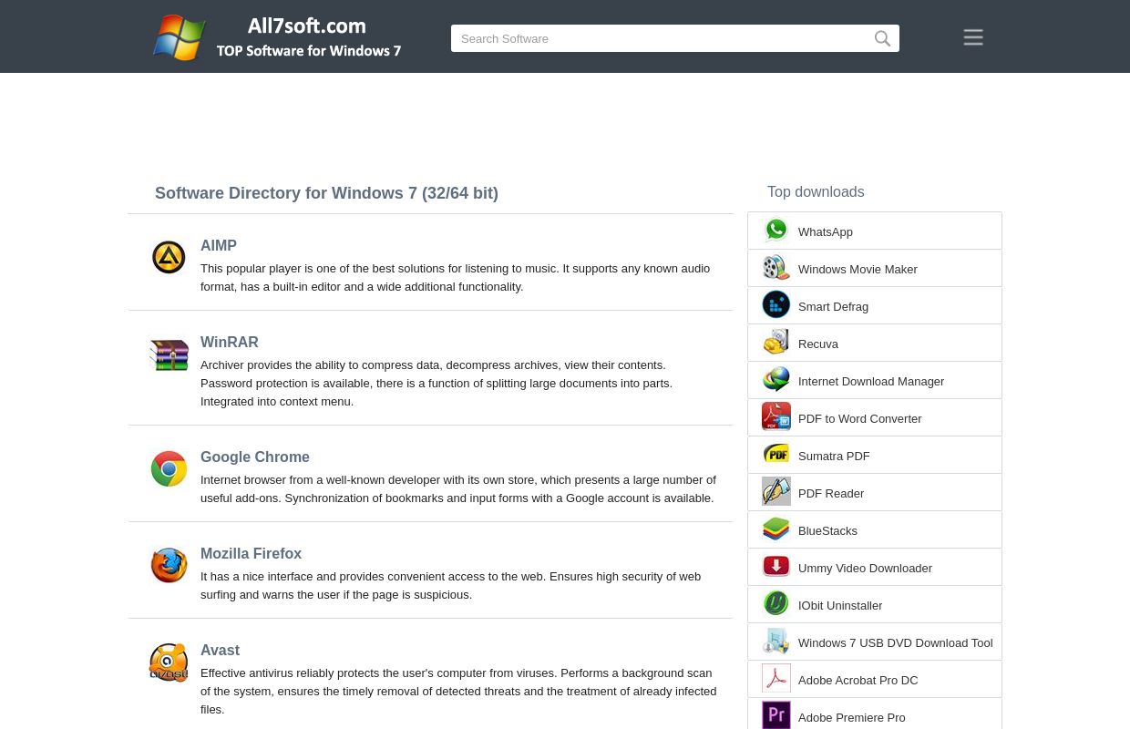 Software Directory for Windows 7 (32/64 bit) in English