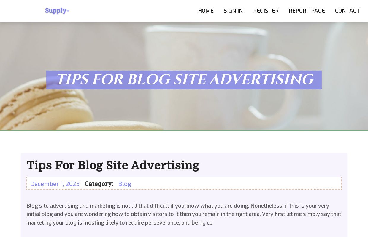 Tips For  Blog Site  Advertising - homepage