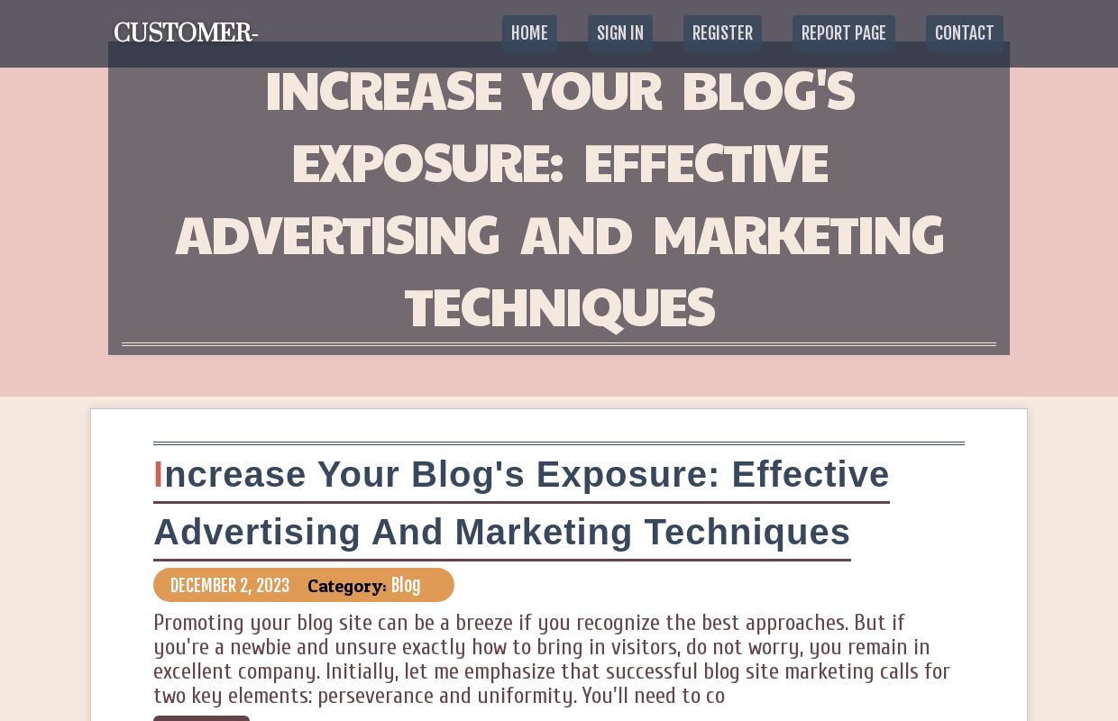 Increase Your Blog's  Exposure: Effective  Advertising And Marketing  Techniques - homepage