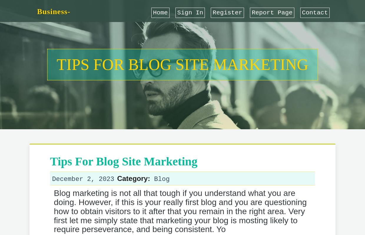 Tips For  Blog Site Marketing - homepage
