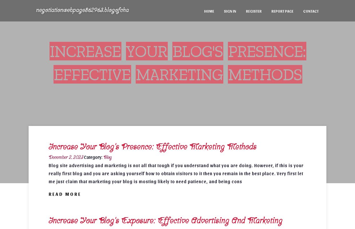 Increase Your Blog's  Presence: Effective Marketing  Methods - homepage