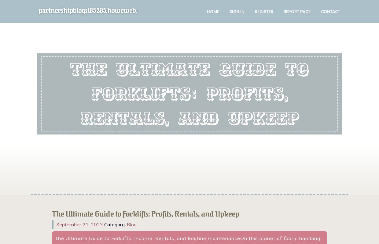 The Ultimate Guide to Forklifts: Profits, Rentals, and Upkeep - homepage