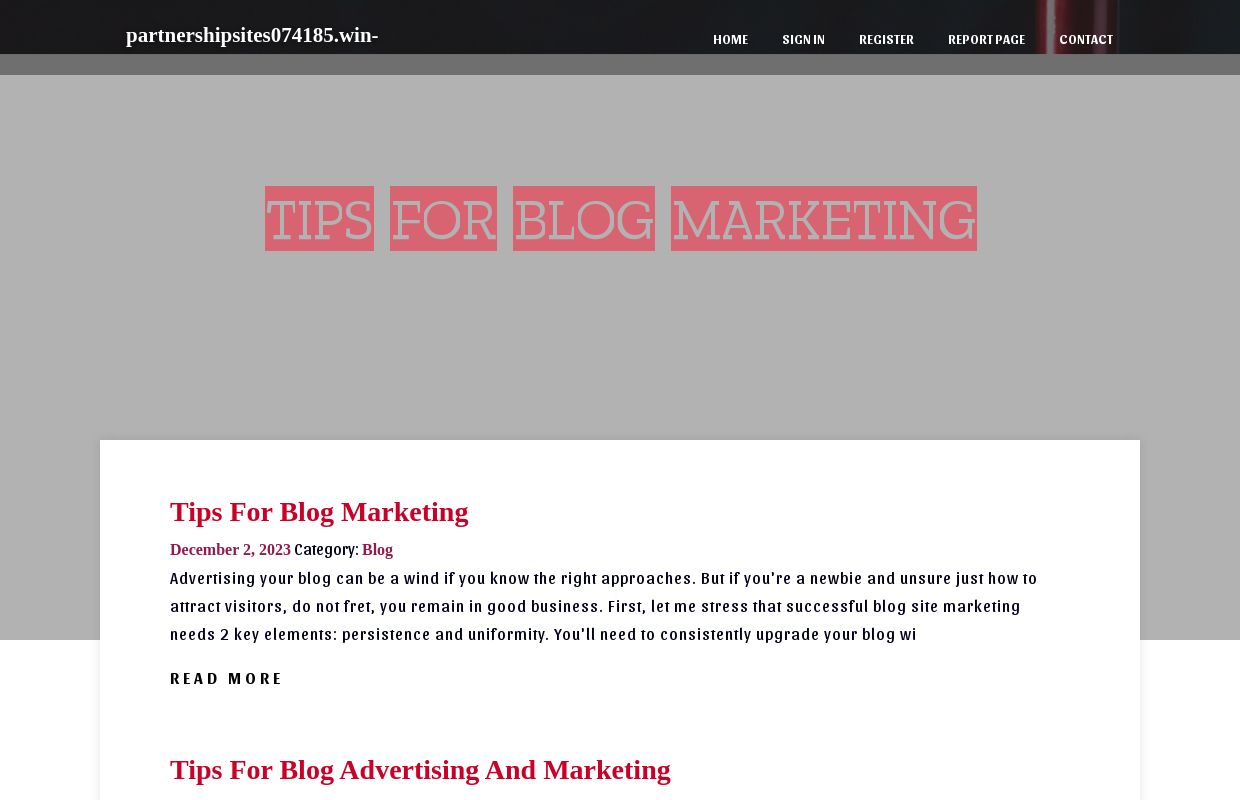 Tips For Blog Marketing - homepage