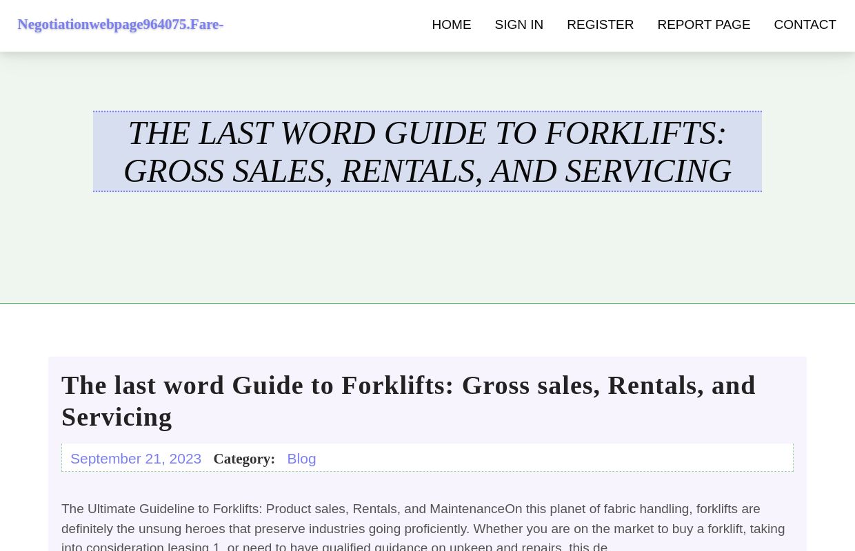 The last word Guide to Forklifts: Gross sales, Rentals, and Servicing - homepage