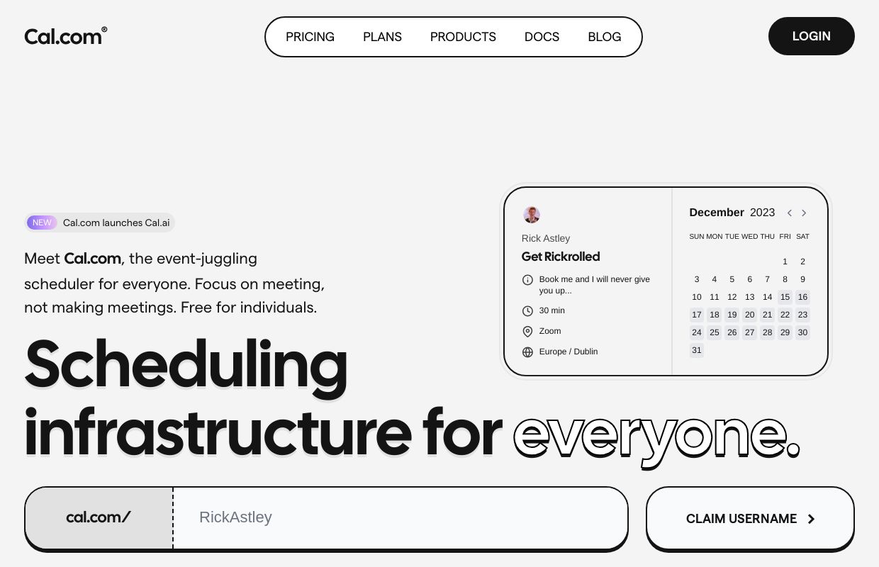 Cal.com | Open Scheduling Infrastructure