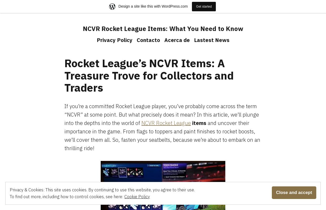 NCVR Rocket League Items: What You Need to Know