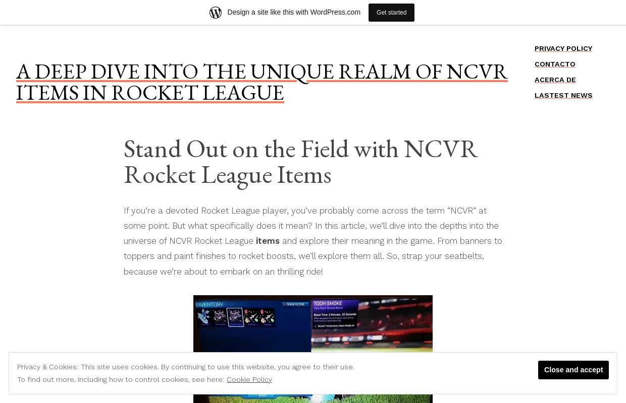 A Deep Dive into the Unique Realm of NCVR Items in Rocket League