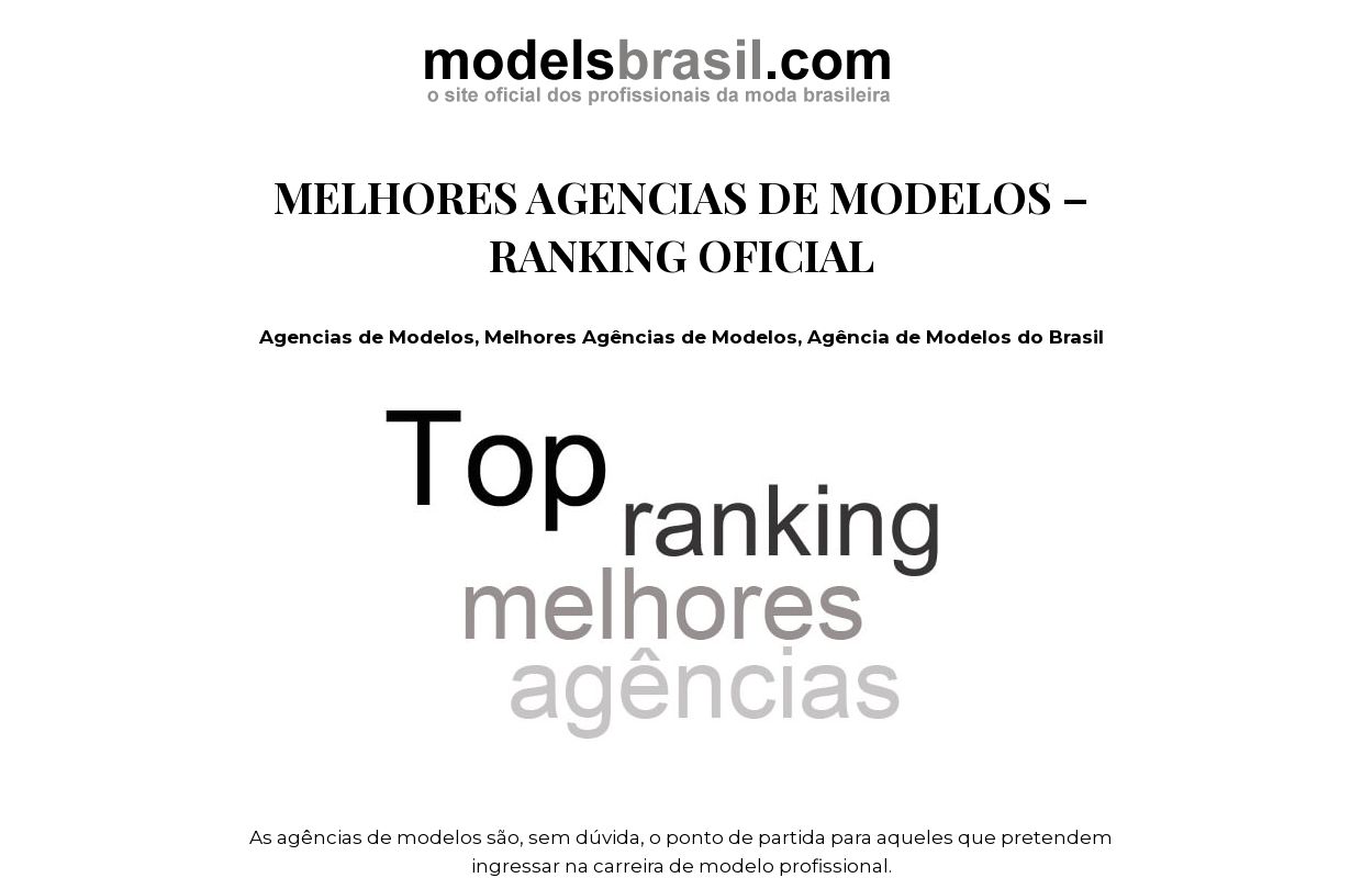 MELHORES AGÊNCIAS DE MODELOS - RANKING OFICIAL