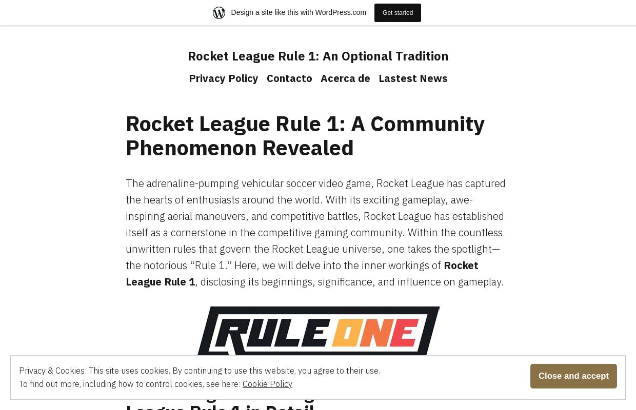 Rocket League Rule 1: An Optional Tradition