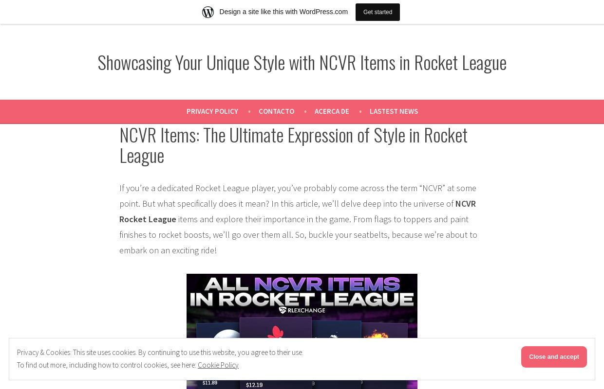 Showcasing Your Unique Style with NCVR Items in Rocket League