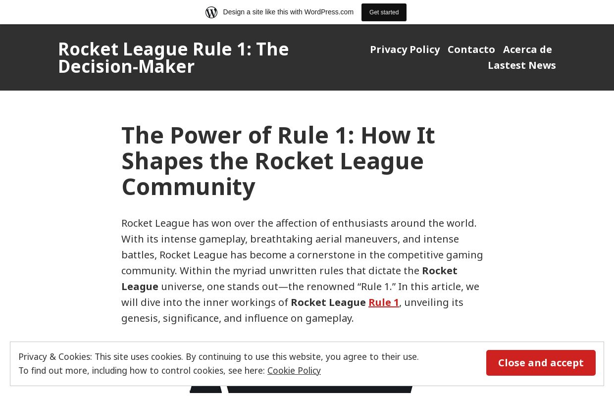 Rocket League Rule 1: The Decision-Maker