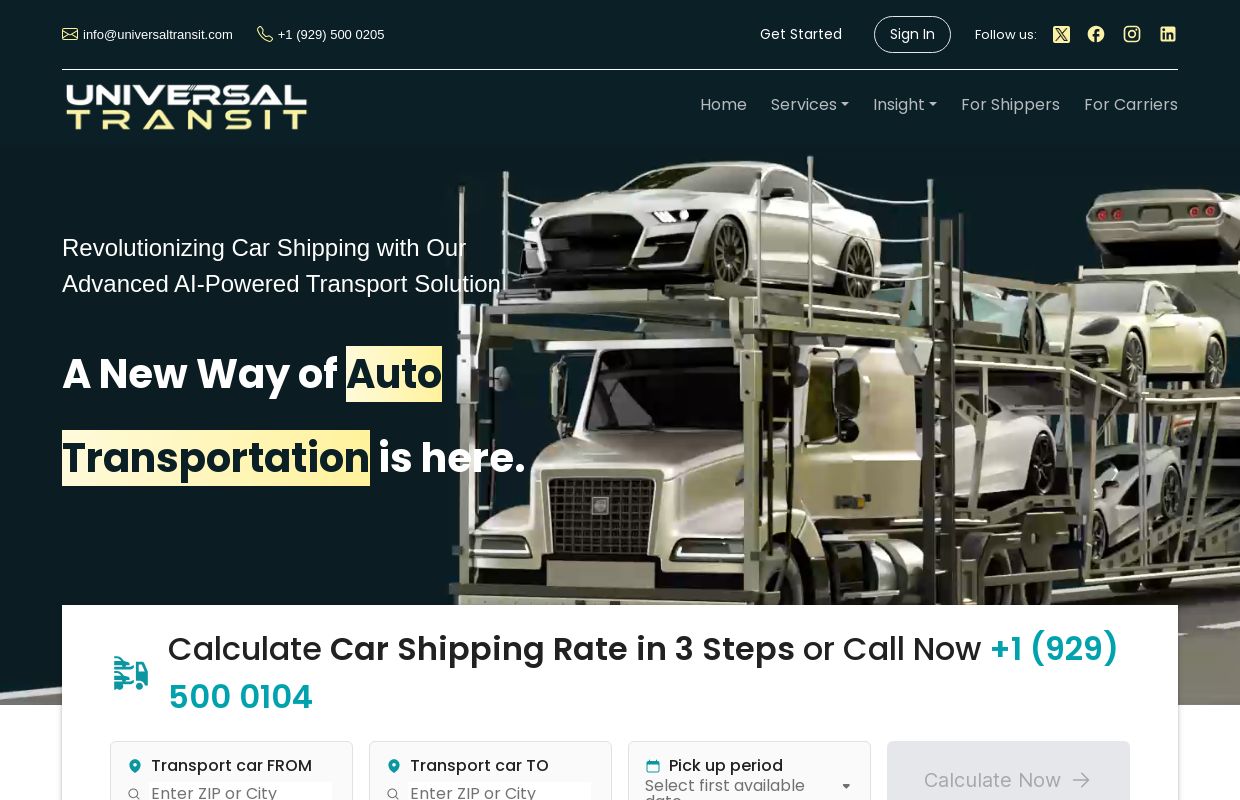 Universal Transit | AI-Powered Auto Transport Solutions