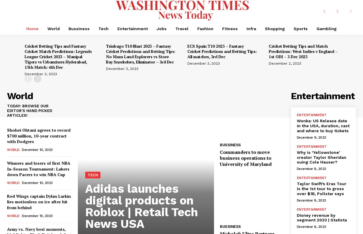 Washington Times News Today