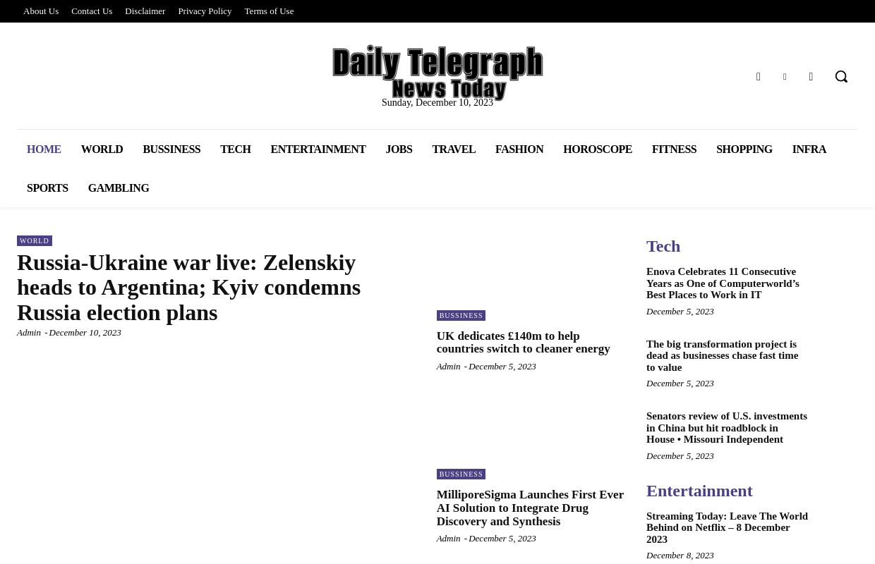 Daily Telegraph News Today