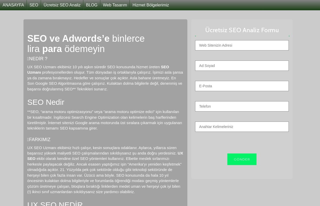 Ux SEO Uzmanı & Garantili Google SEO Hizmeti