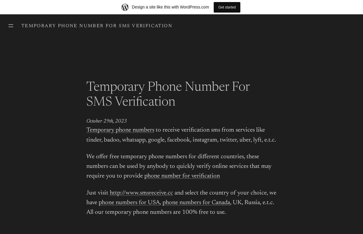 Temporary Phone Number For SMS Verification