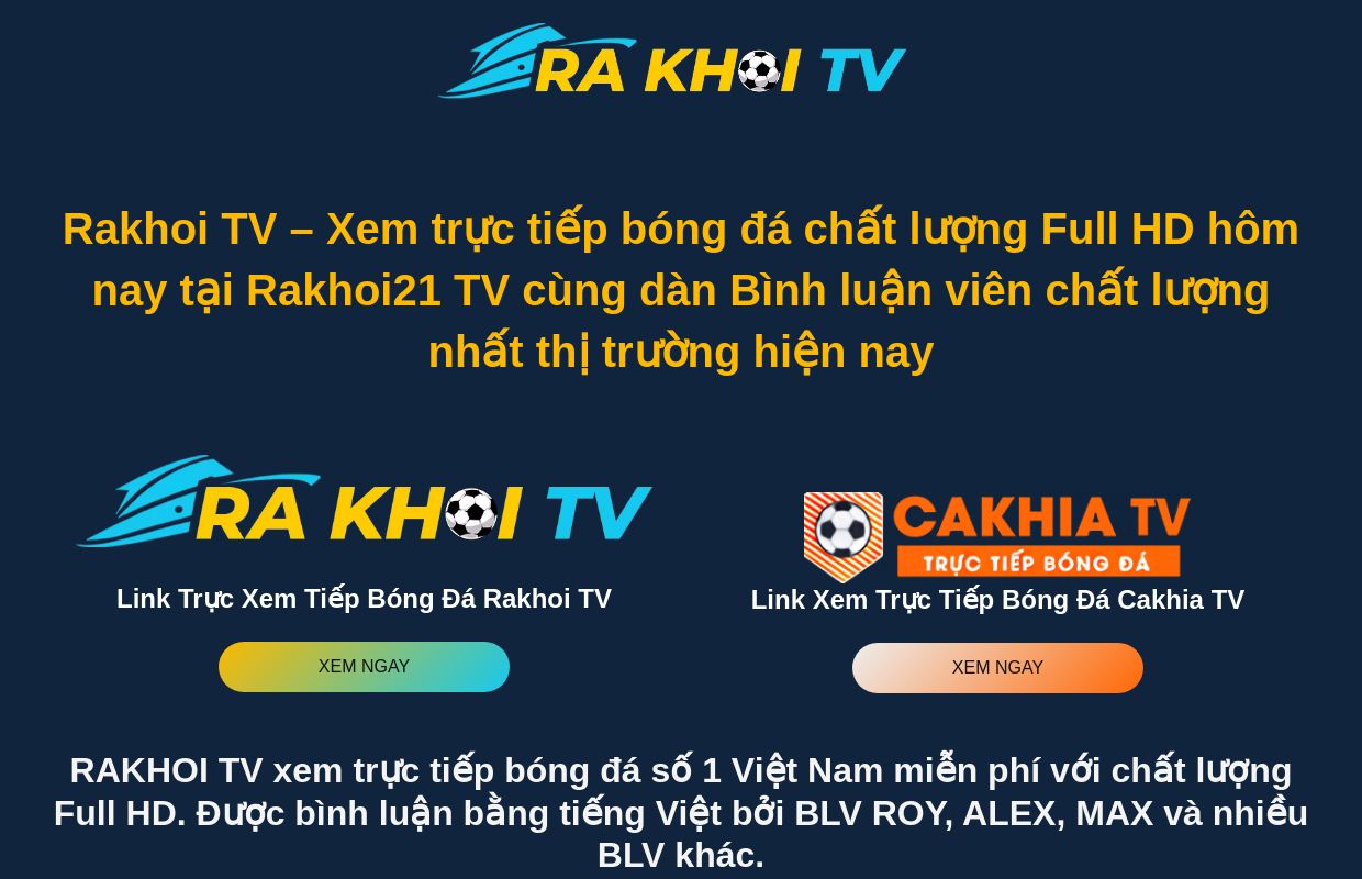 Rakhoi TV – Xem trực tiếp bóng đá chất lượng Full HD